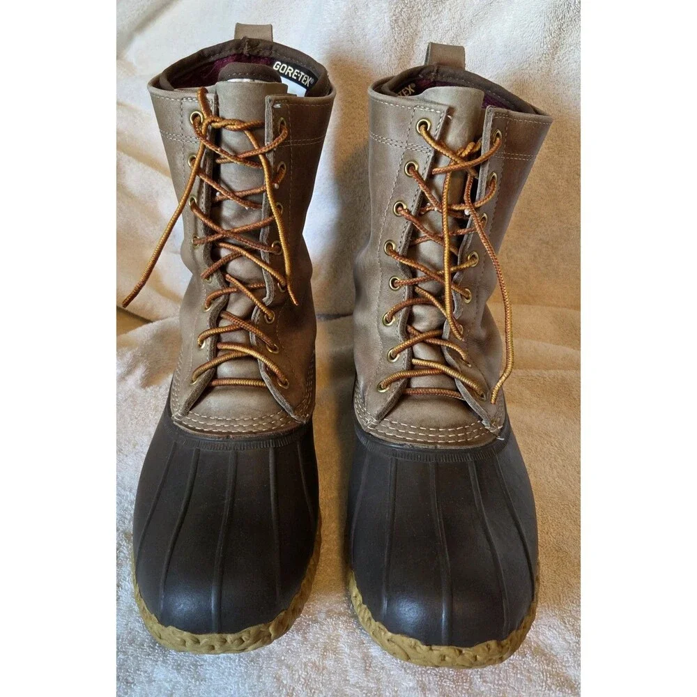 VTG L.L. Bean Maine Hunting Shoes Gore-Tex Duck Boots Leather Brown Mens 11 Wide